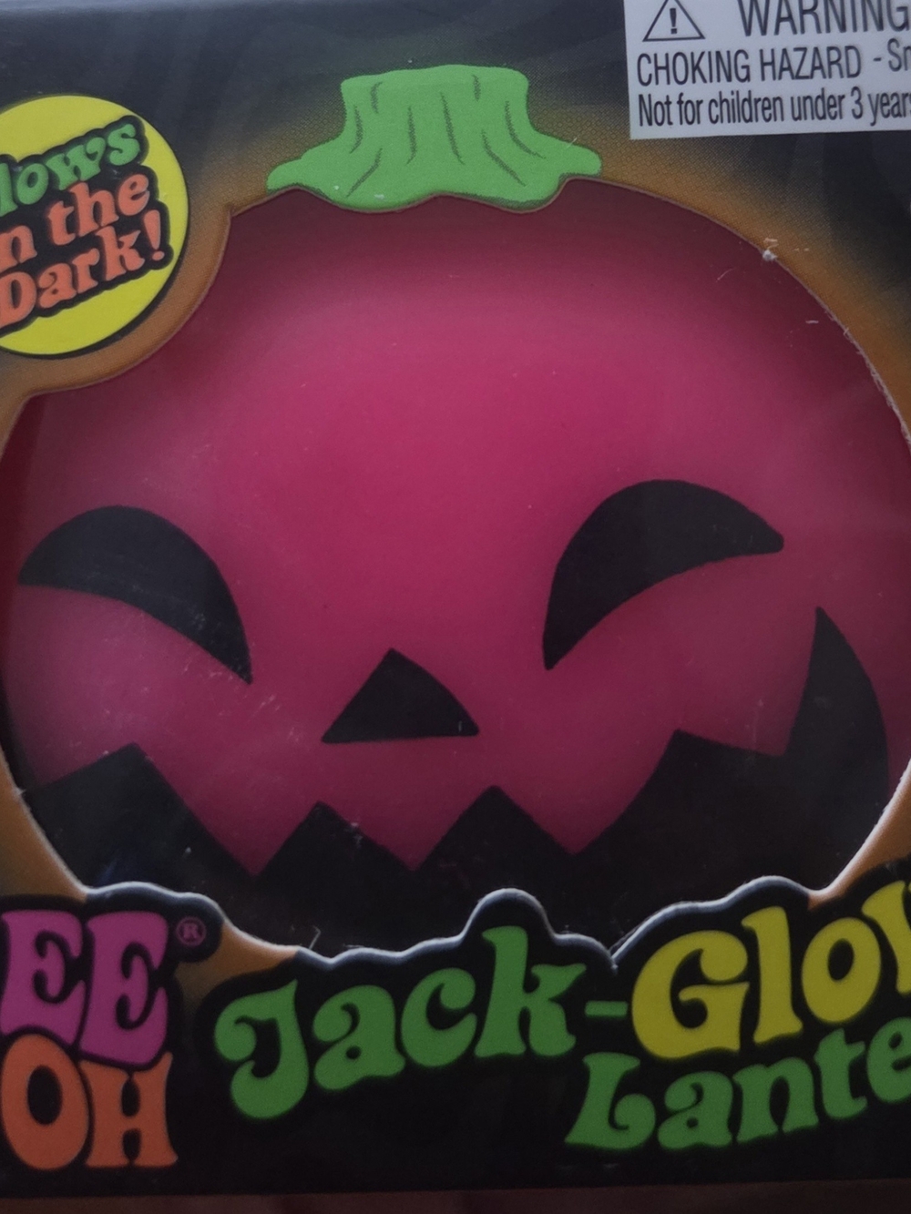 Needoh Jack-o-lantern. Neon Pink. Glows In The Dark. New In Box.